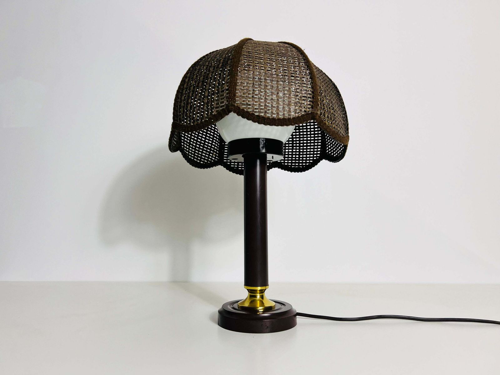 Midcentury Wooden Table Lamp In The Style Of Temde, Circa 1970 photo vinterior