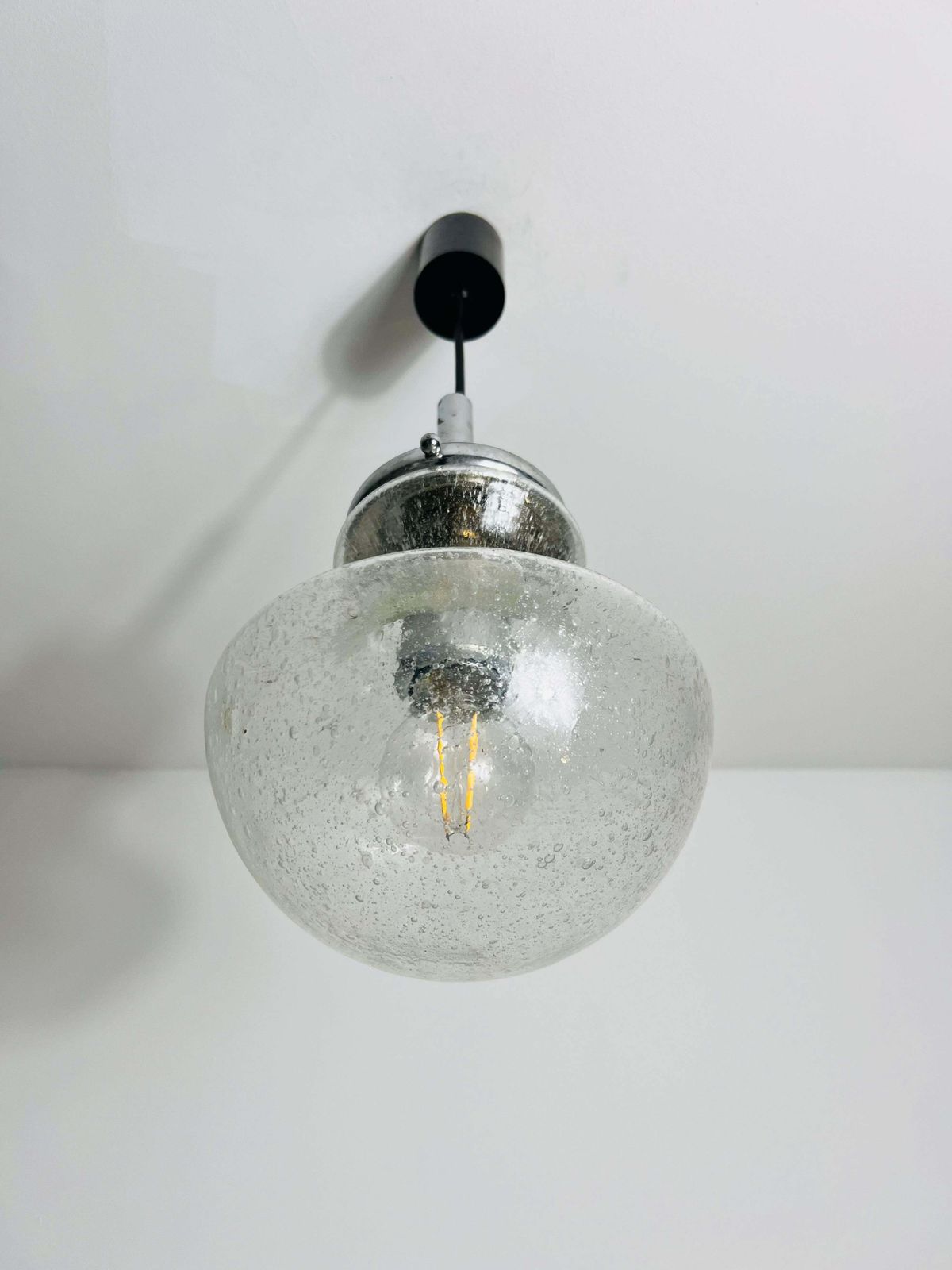 Glass Pendant Lamp By Doria, 1960s, Germany photo vinterior