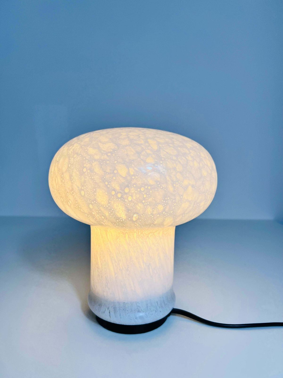 Glass Mushroom Table Lamp By Peill & Putzler, Germany, 1970s photo vinterior