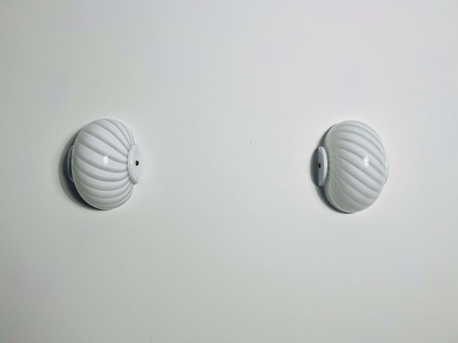 Pair Of Mid Century Glass Wall Lamps, Italy, 1960s photo for sale