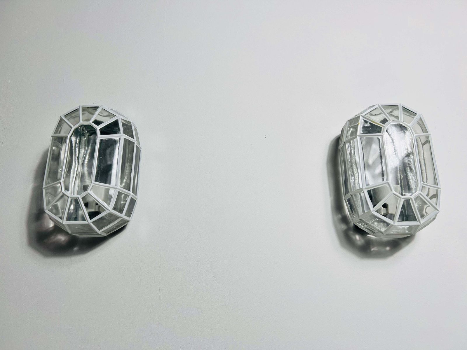Pair Of Glass Wall Lamps By Glashütte Limburg, 1960s photo buy