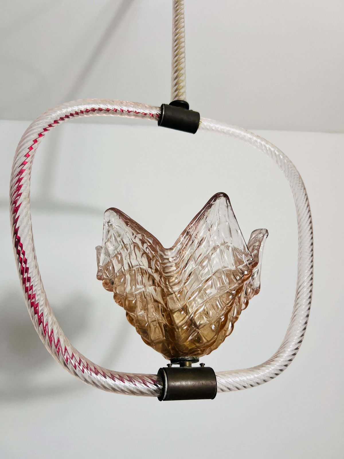 photo for sale Murano Glass Chandelier By Barovier & Toso, Italy, 1940s
