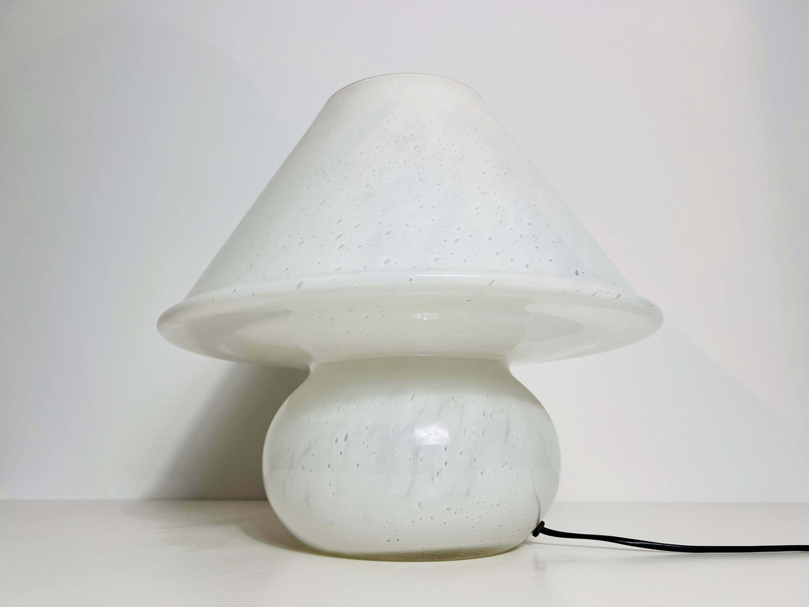 Very Large Glass Mushroom Table Lamp By Limburg, Germany, 1970s photo vintage