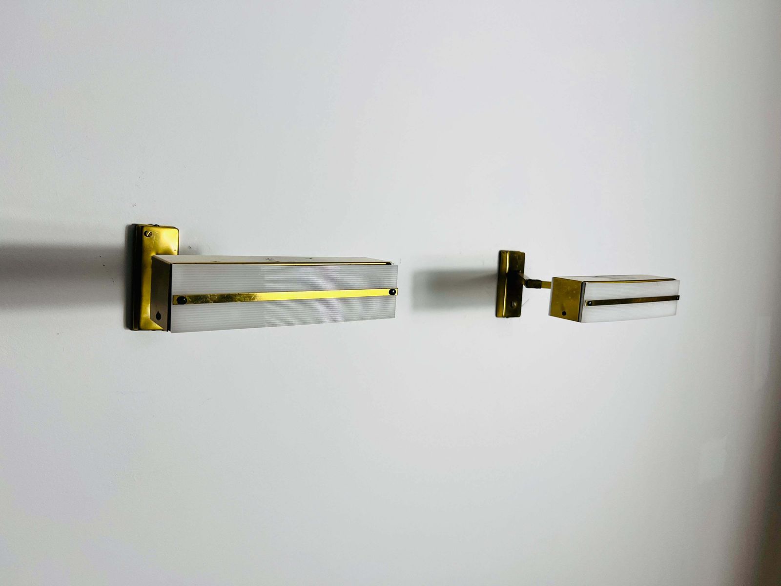 Midcentury Pair Of Brass Wall Lamps By Paul Neuhaus, 1960s photo for sale