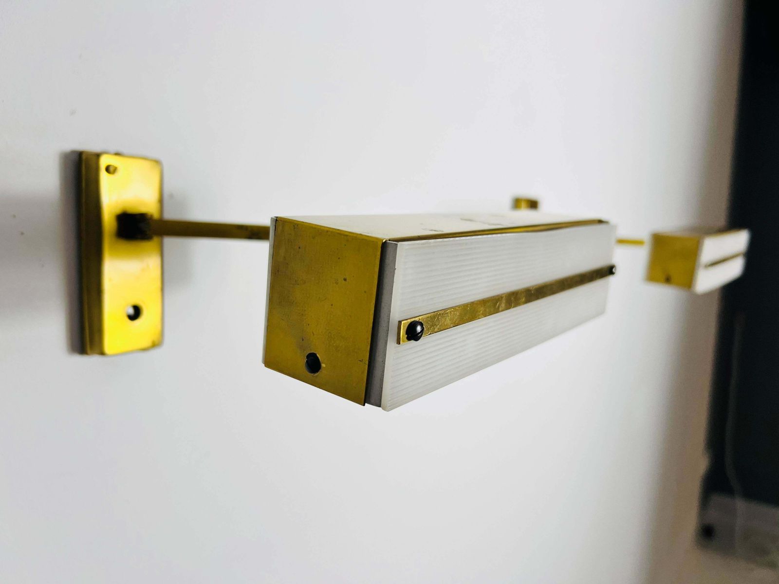 717.0 Midcentury Pair Of Brass Wall Lamps By Paul Neuhaus, 1960s photo