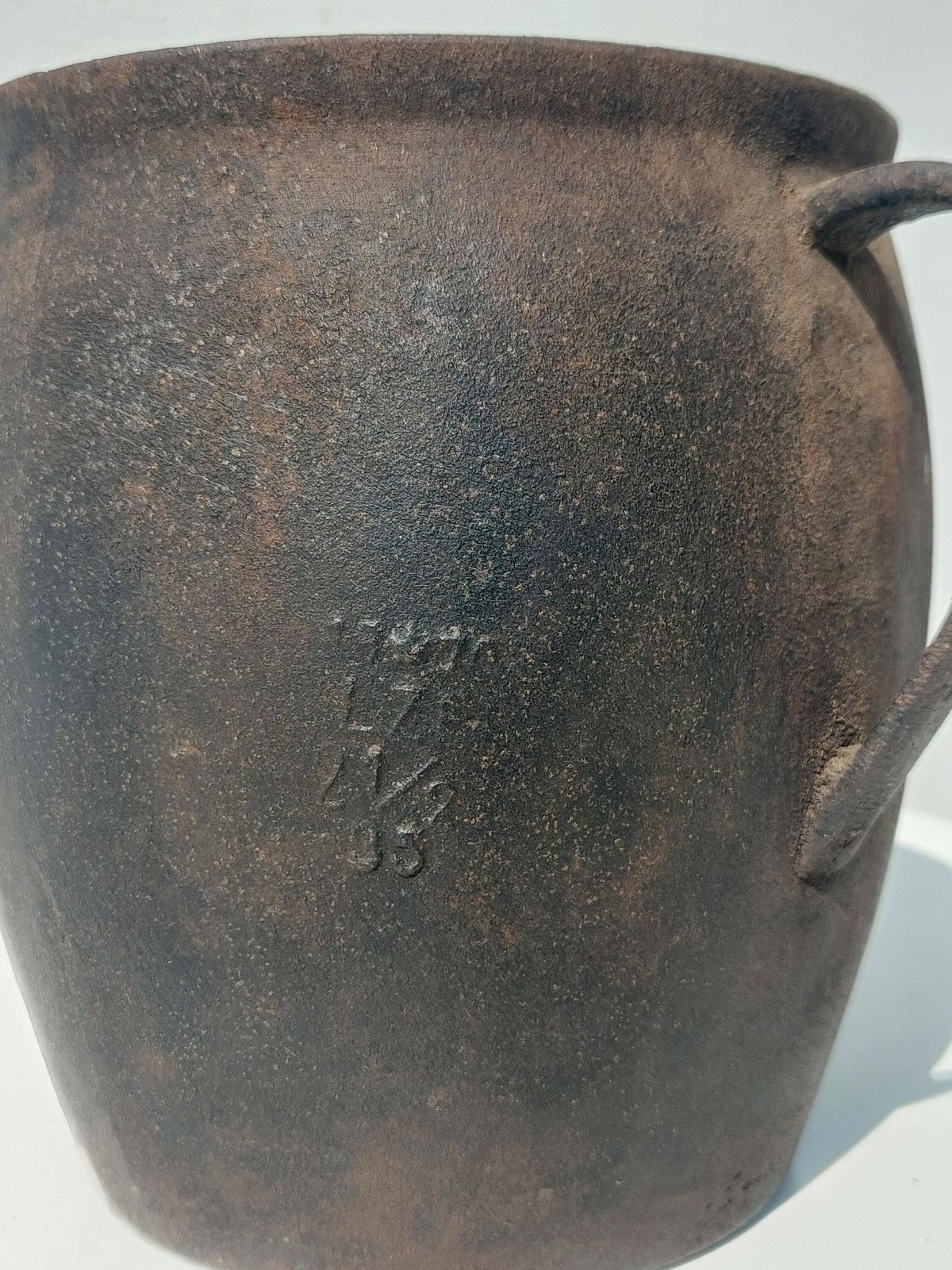 Antique Cast Iron Pot With Handle /Antique Cast Iron Pot /Antique Iron Pot /Industrial Style /Industrial Home Decor /Vintage Iron Pot /1870s photo for sale