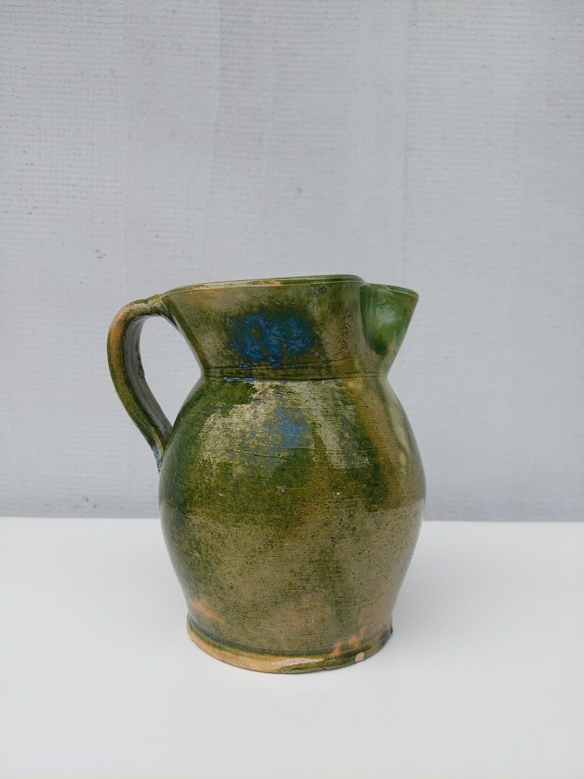 Vintage Green Glazed Pitcher, Jug / Vintage Green / Vintage Ceramic / Vintage Green Vase / Vintage Pottery / Vintage Folk Ceramic / 1960s photo furniture