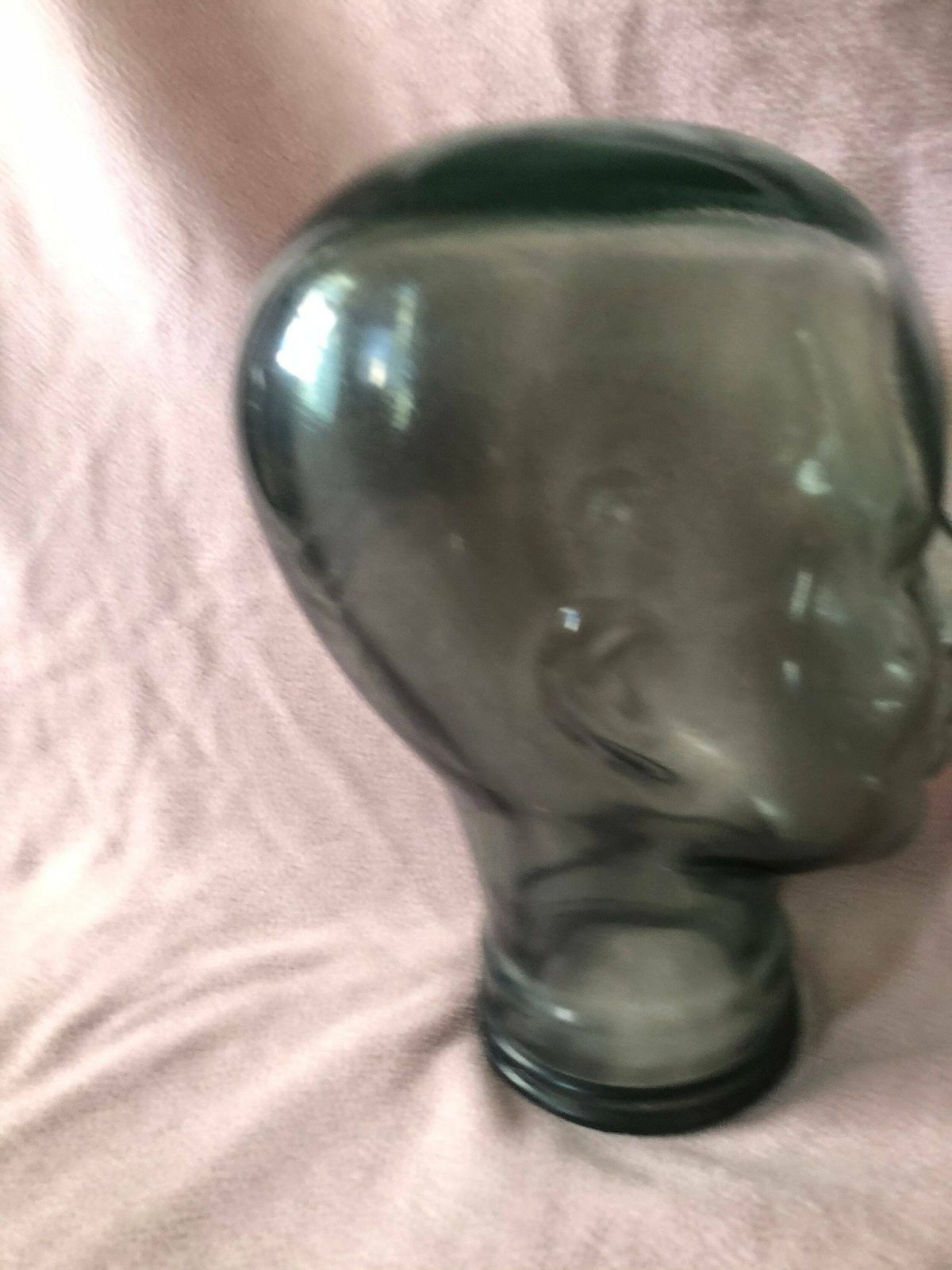 Vintage Glass Mannequin Head 1970,S Green Glass photo Home Decor