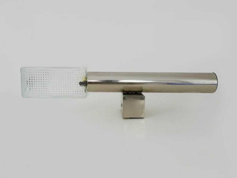 Large Brushed Metal Wall Light In The Style Of The Sciolari House From The 70s. photo 151.0