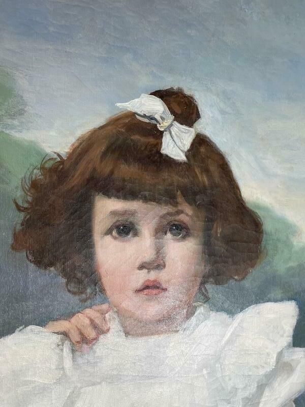 Huile Sur Toile Cyprien Boulet Portrait D'enfants photo Art