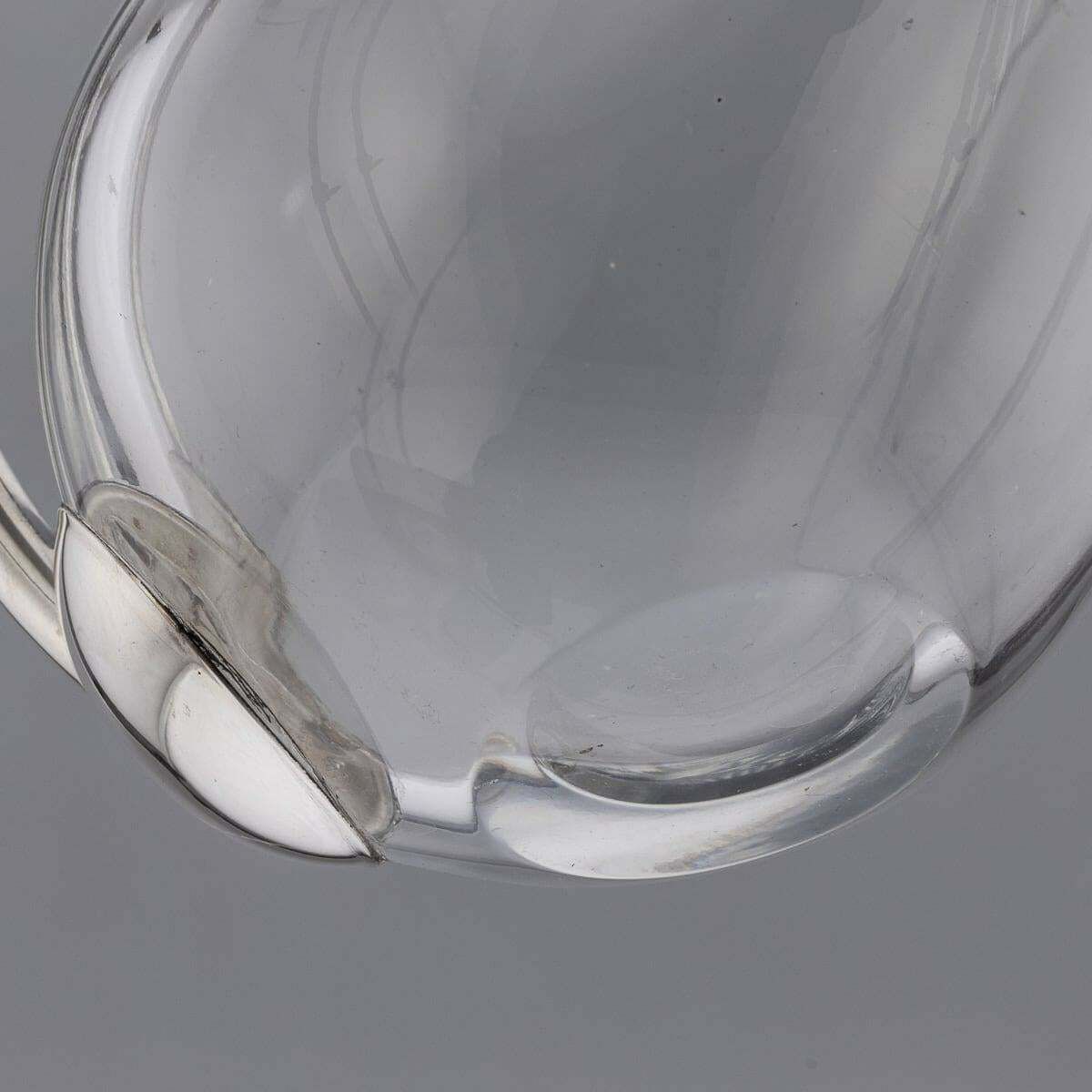 Home Decor Modern 21st Century British Solid Silver Mounted Glass Wine Jug, Asprey C.2004 photo