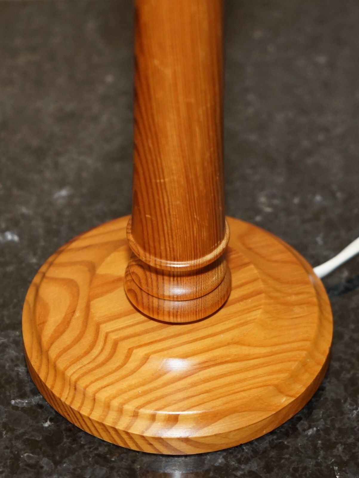 Vintage Pair Of English Tiger Oak Table Lamps With Candle Tops Circa 1970's photo vinterior