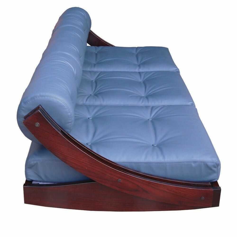 Gs195 Gianni Songia Daybed In Navy Blue Andrew Muirhead Fine Scottish Leather, Italy, 1963 photo for sale