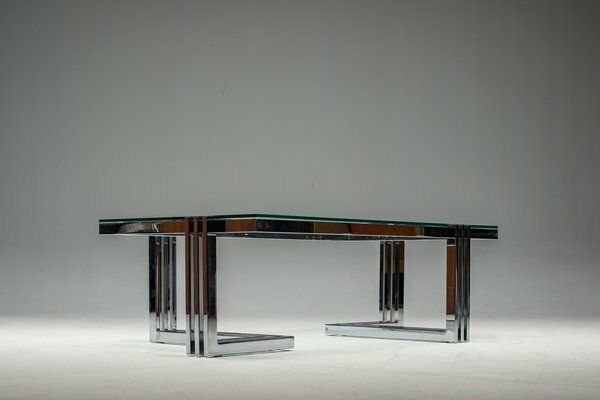 Vintage Coffee Table In Chrome And Glass, 1960s photo furniture