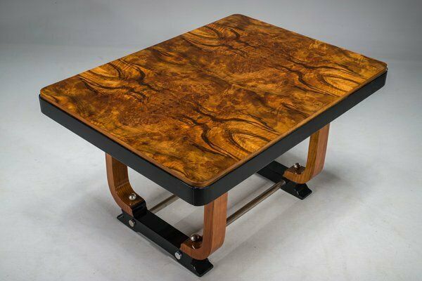 Art Deco French Walnut & Burl Dining Set, 1930s, Set Of 7 photo buy