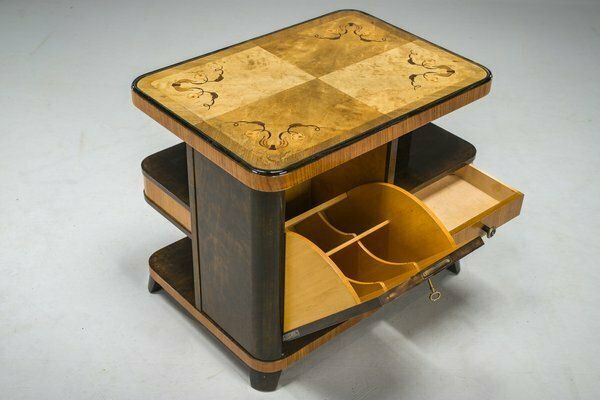 photo buy Art Deco Bar Cabinet With Inlays, 1930s
