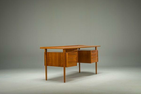 Danish Teak Desk By Peter Lovig Nielsen For Hedensted Mobelfabrik, 1964 photo for sale