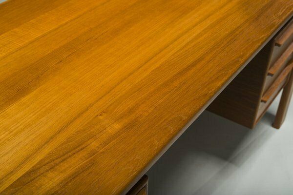 Mid Century Teak Freestanding Desk From Gv Møbler, 1960s photo Furniture