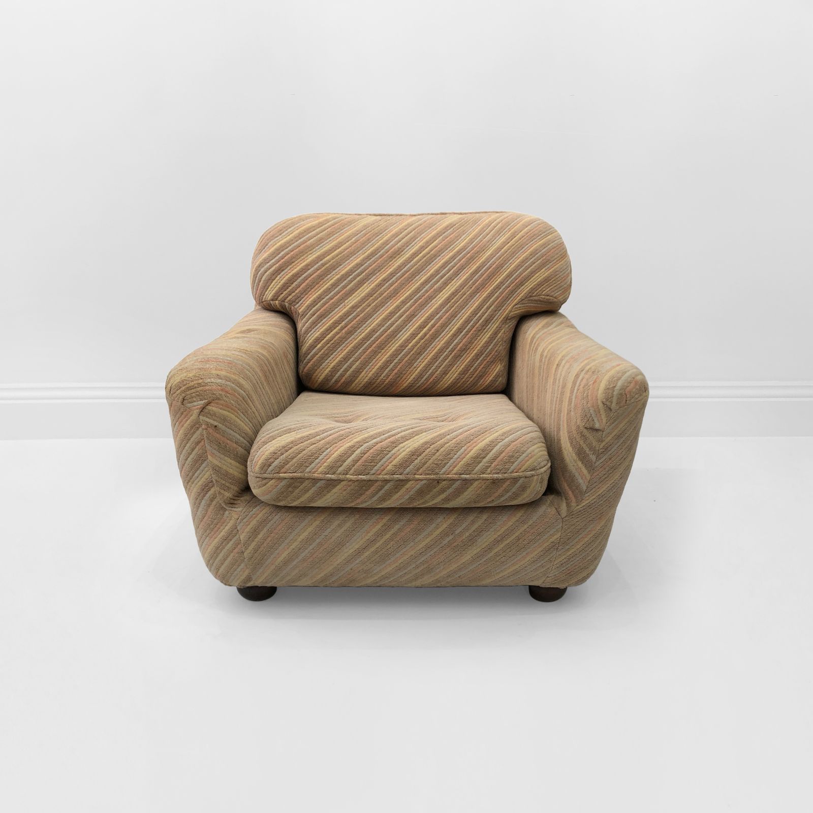 Pastel Striped Italian Zorzi Armchair Mid Century 1970s Vintage Chair Seat photo furniture