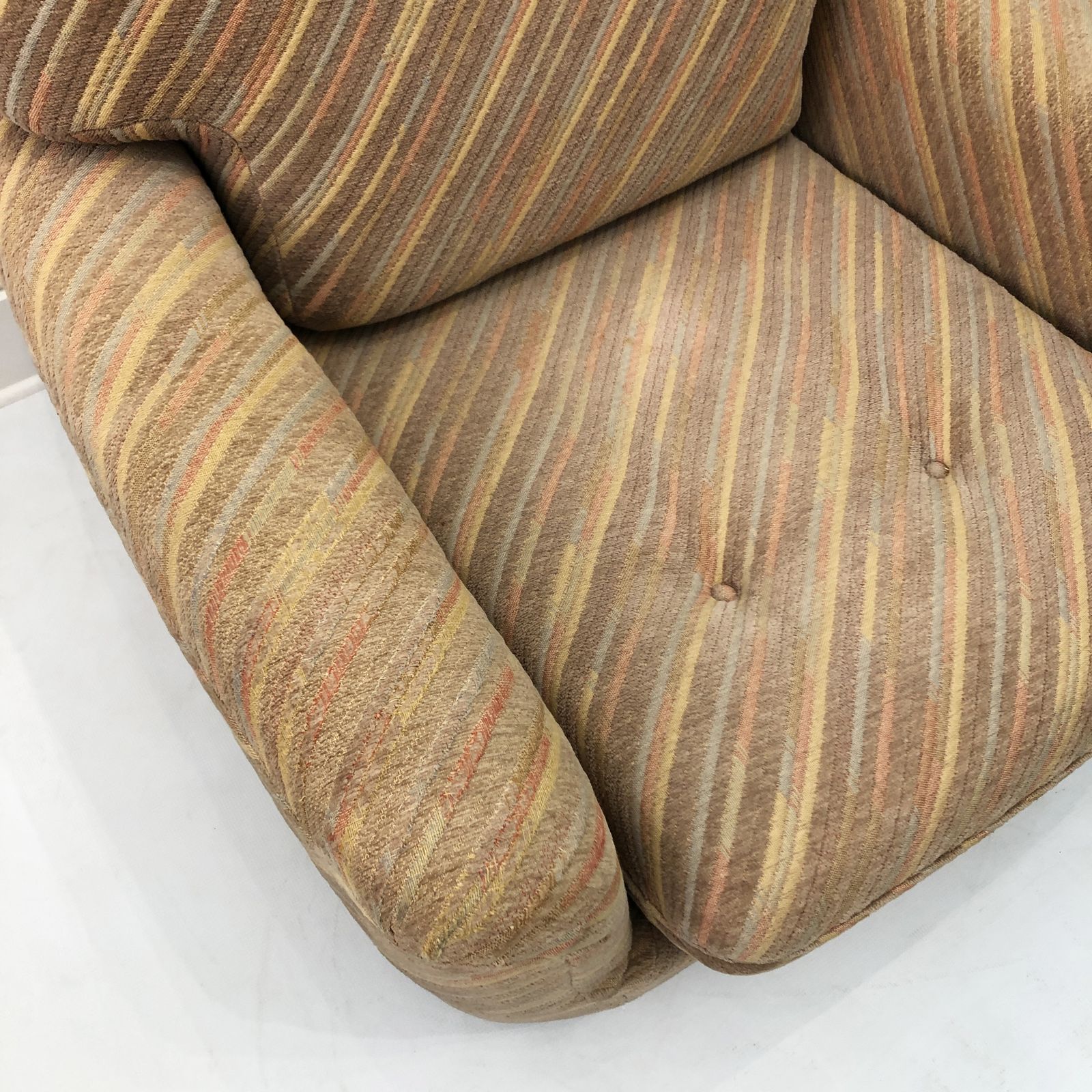 photo for sale Pastel Striped Italian Zorzi Armchair Mid Century 1970s Vintage Chair Seat
