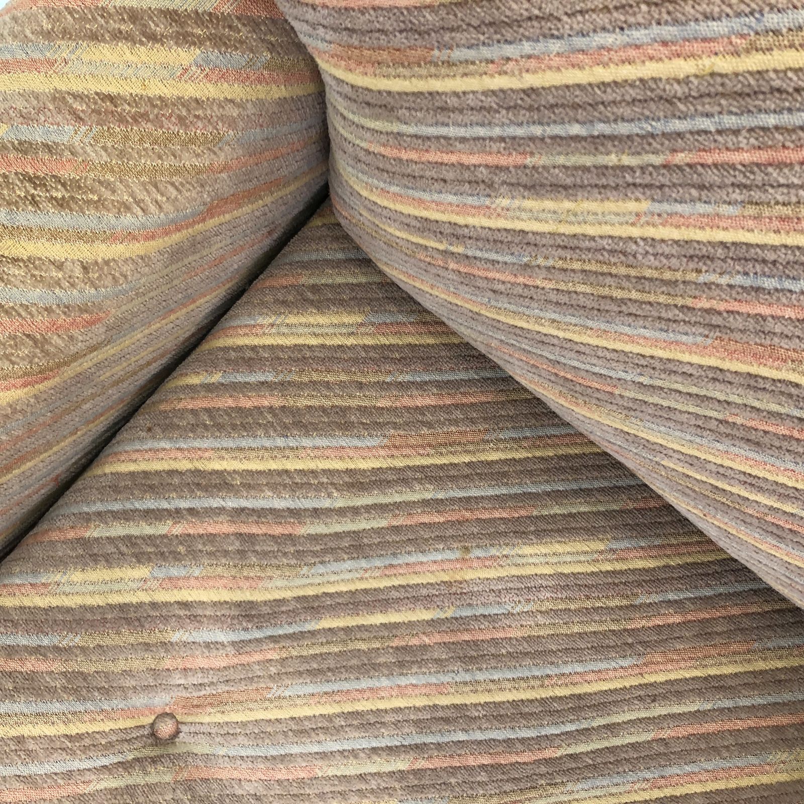 photo vinterior Pastel Striped Italian Zorzi Armchair Mid Century 1970s Vintage Chair Seat