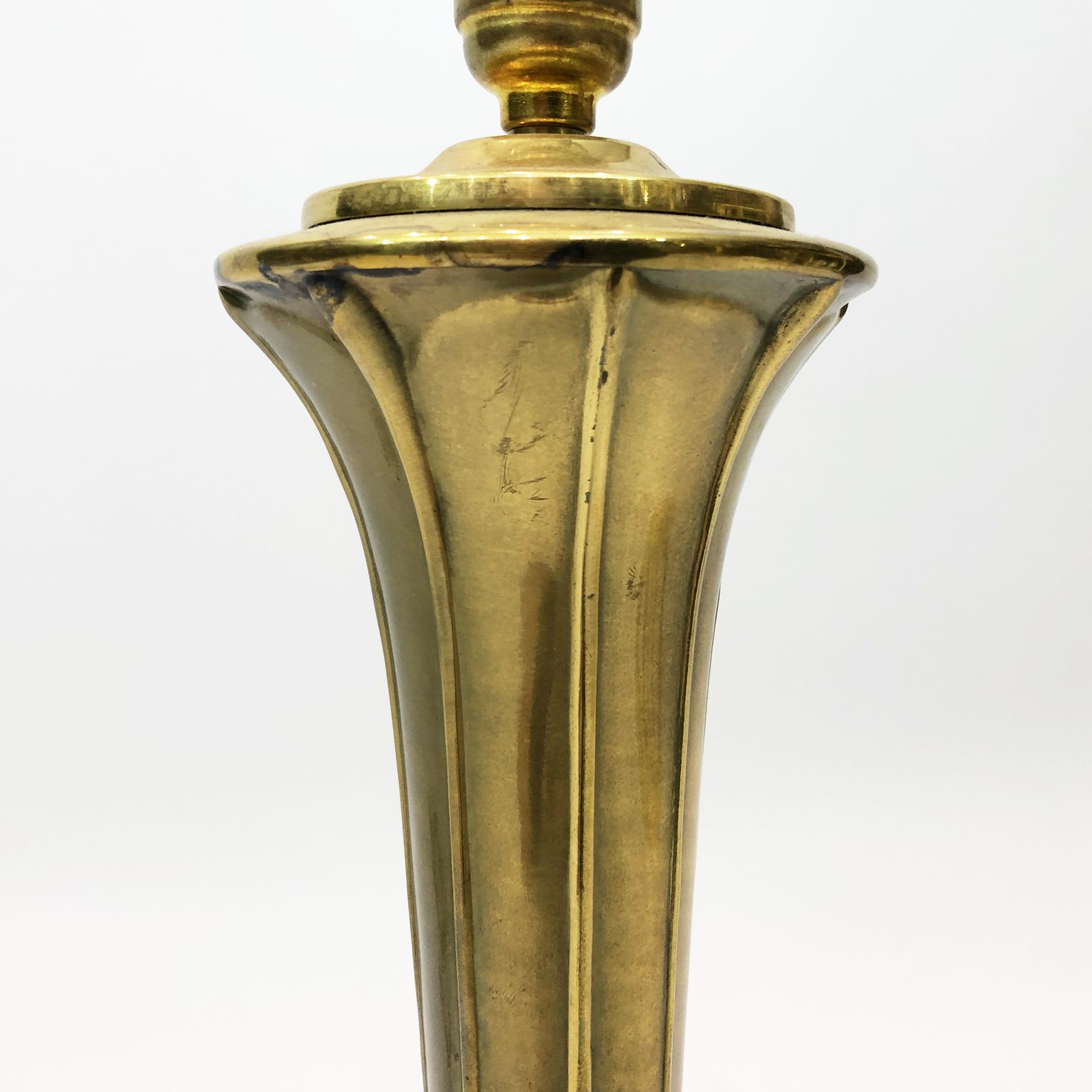 Brass Art Nouveau Style Table Lamp 1970s Glamour Chic Jugendstil Light photo vinterior