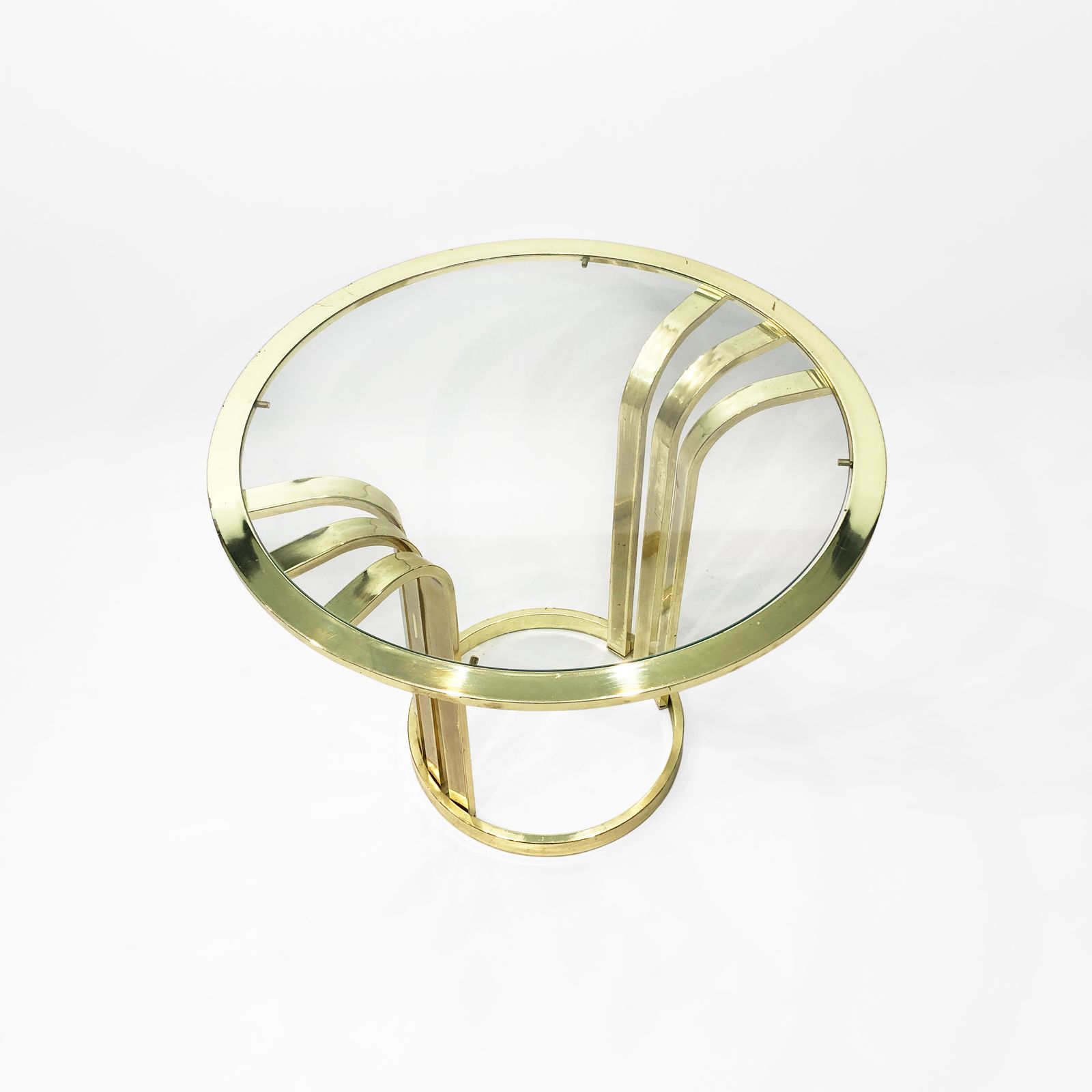 Brass Plated Art Deco Style Side Table 1970s Glamour Gatsby photo vinterior
