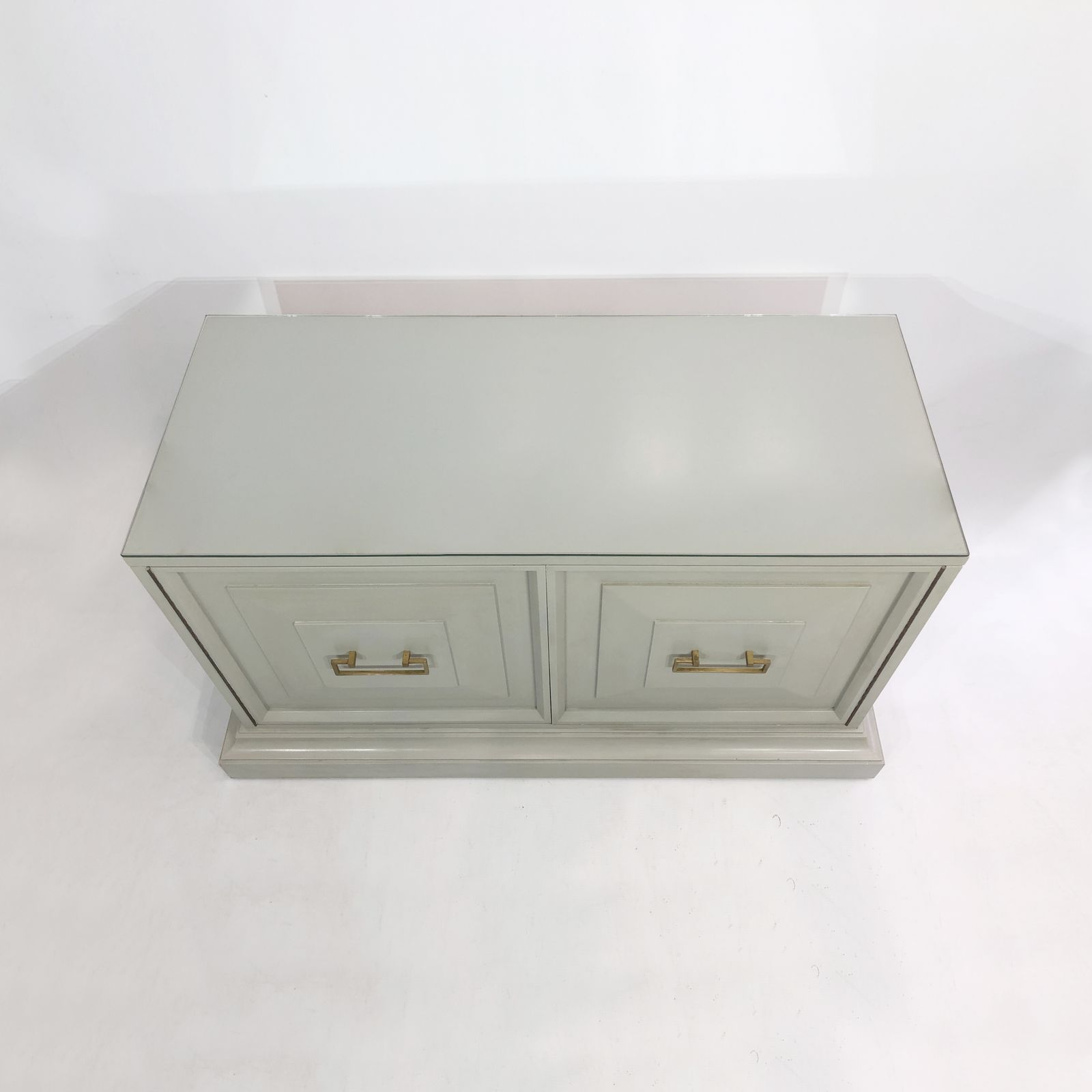 Neo Classical Duck Egg Cabinet On Plinth 1970s USA Blue Chinoiserie Vintage photo furniture
