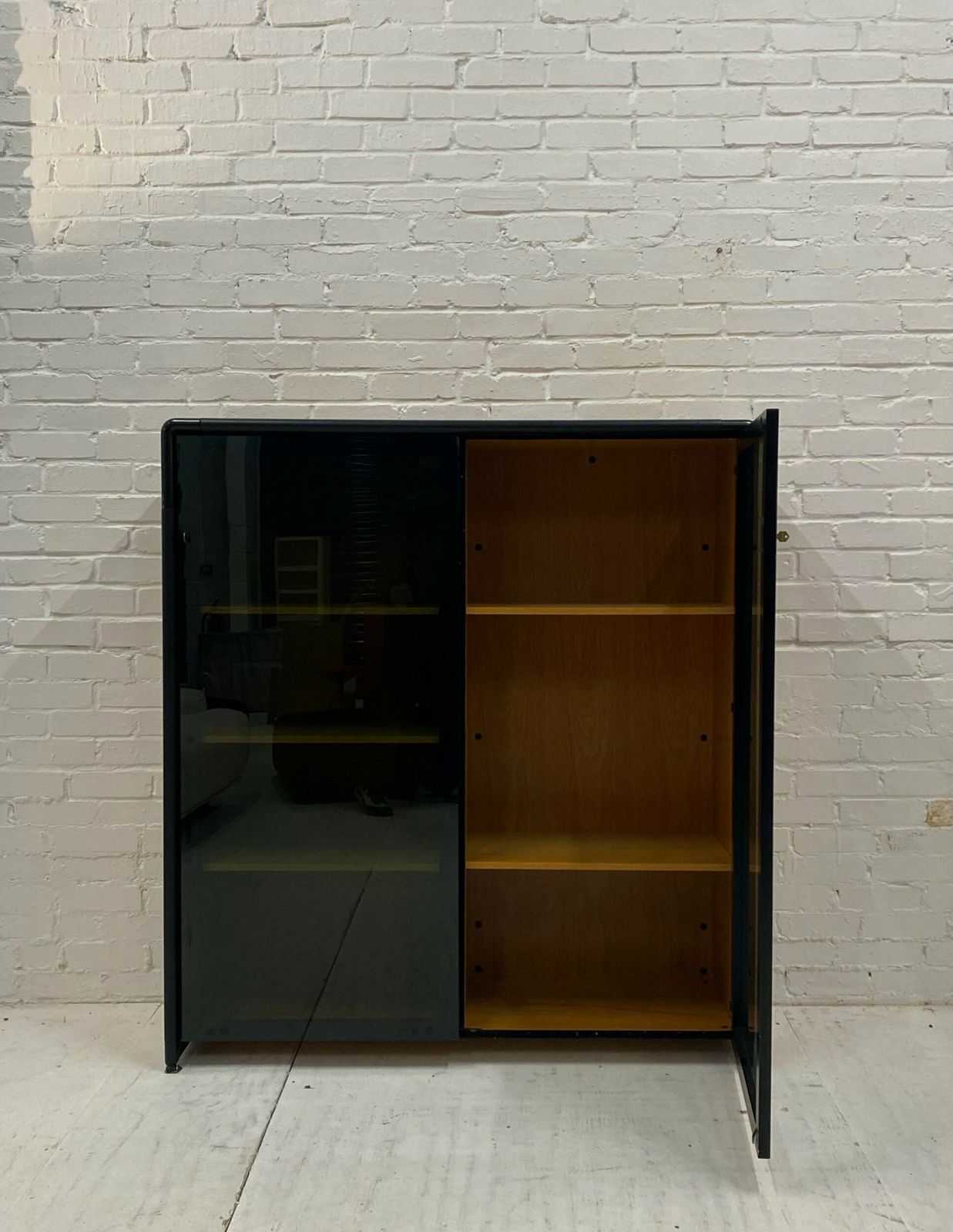 Mid Century Unifor Smoked Glass Cabinet, 1980. photo 3600.0