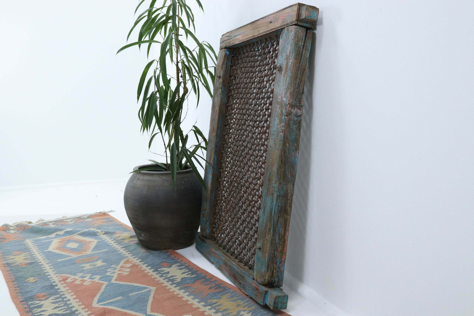 Early 19th Century Indian Wooden Jali Window From Rajasthan photo for sale