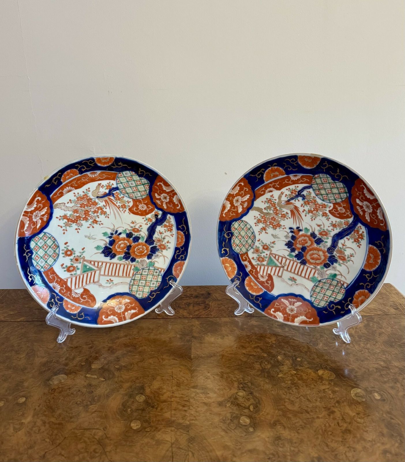 Lovely Pair Of Antique Japanese Imari Plates photo Home Decor