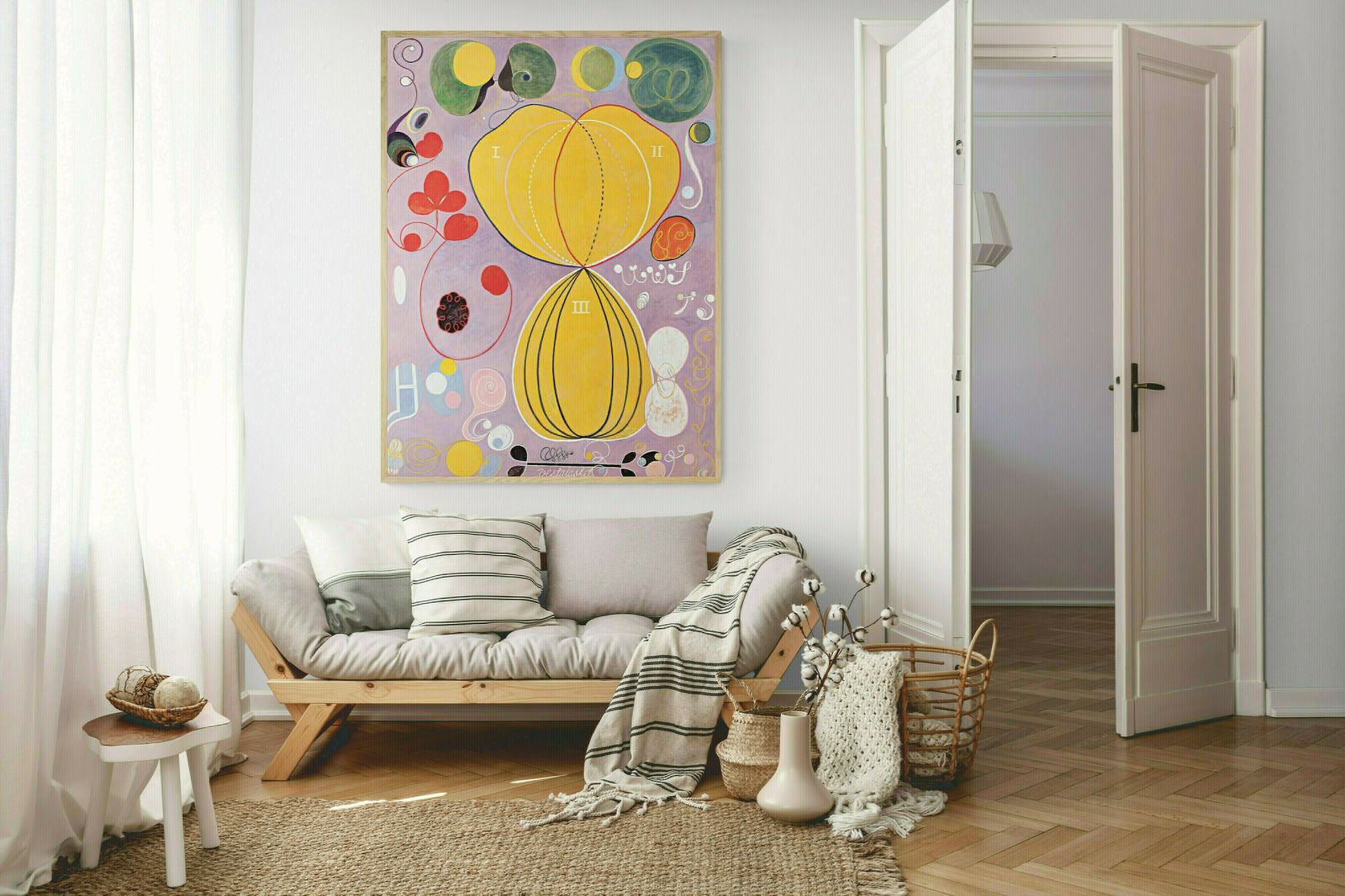 Hilma Af Klint Swedish Mid Century Canvas Paper Pink Abstract Wall Art Print