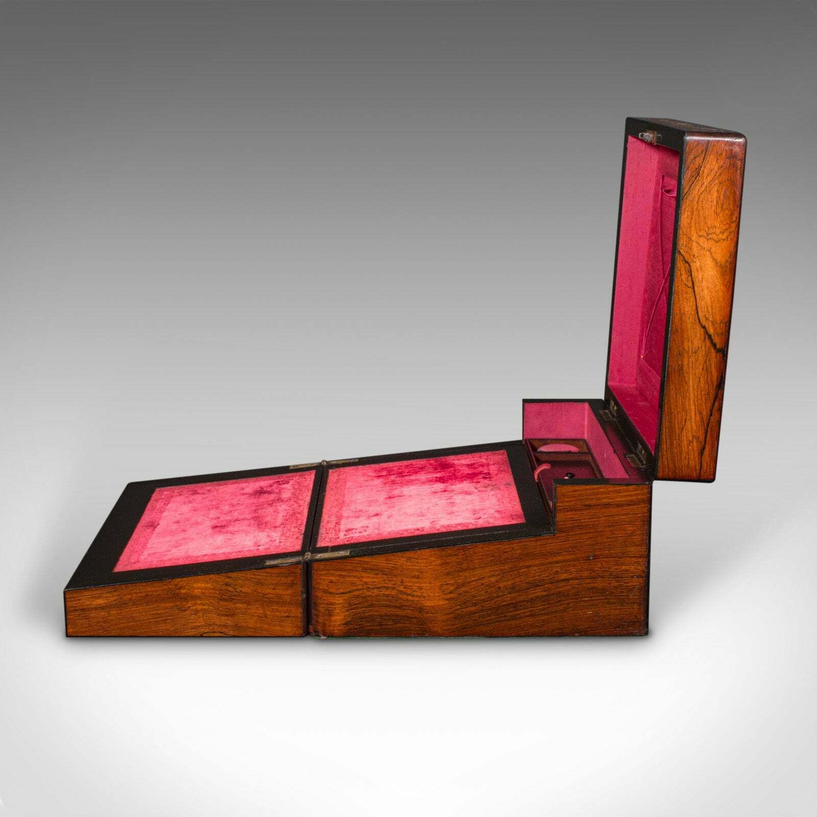Antique Ladies Travelling Box, English, Sewing Case, Writing Slope, Victorian photo vintage