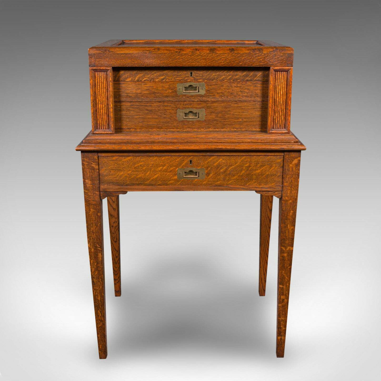 Antique 154pc Canteen On Stand, English, Oak, Mappin & Webb, Cutlery, Edwardian photo for sale