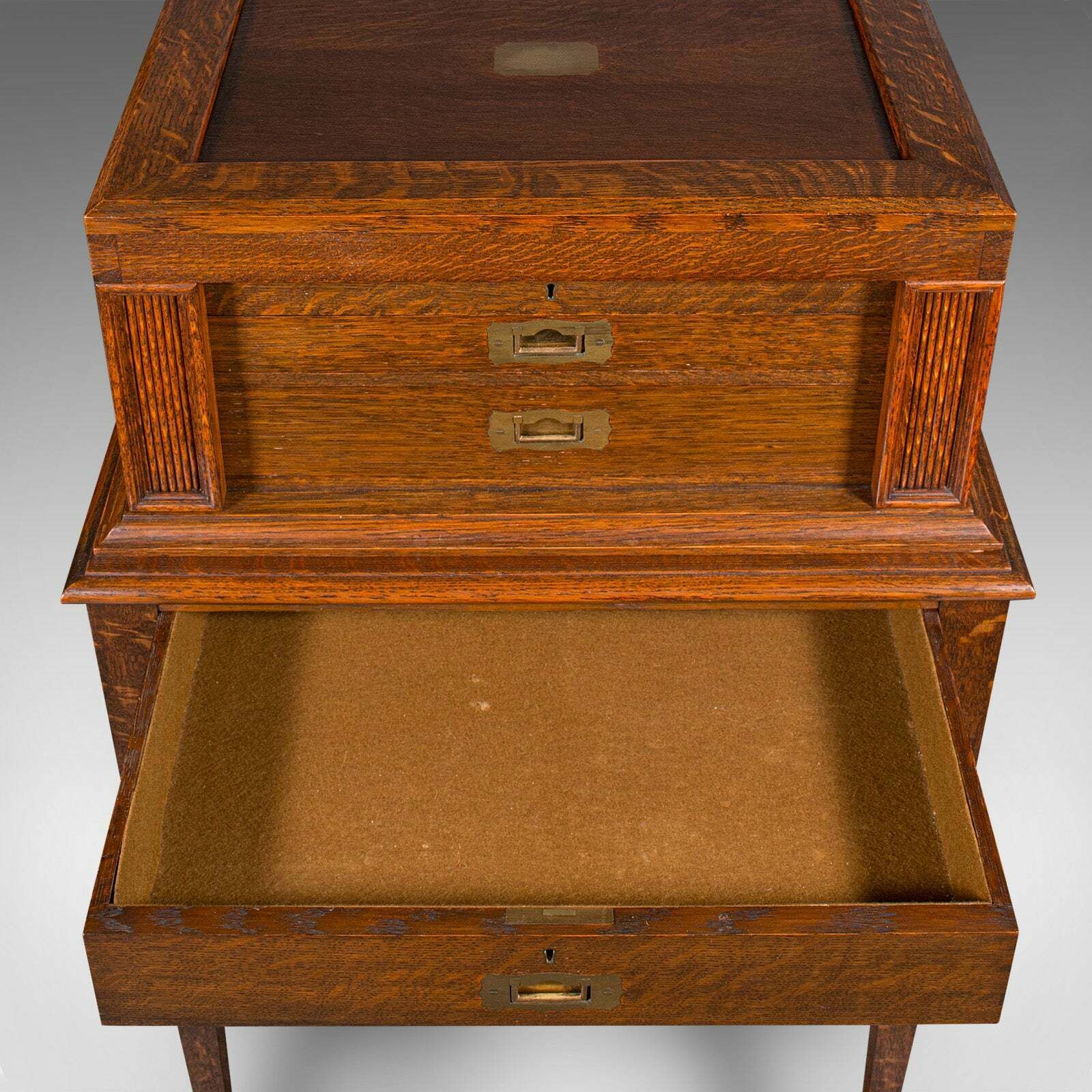 Home Decor Antique 154pc Canteen On Stand, English, Oak, Mappin & Webb, Cutlery, Edwardian photo