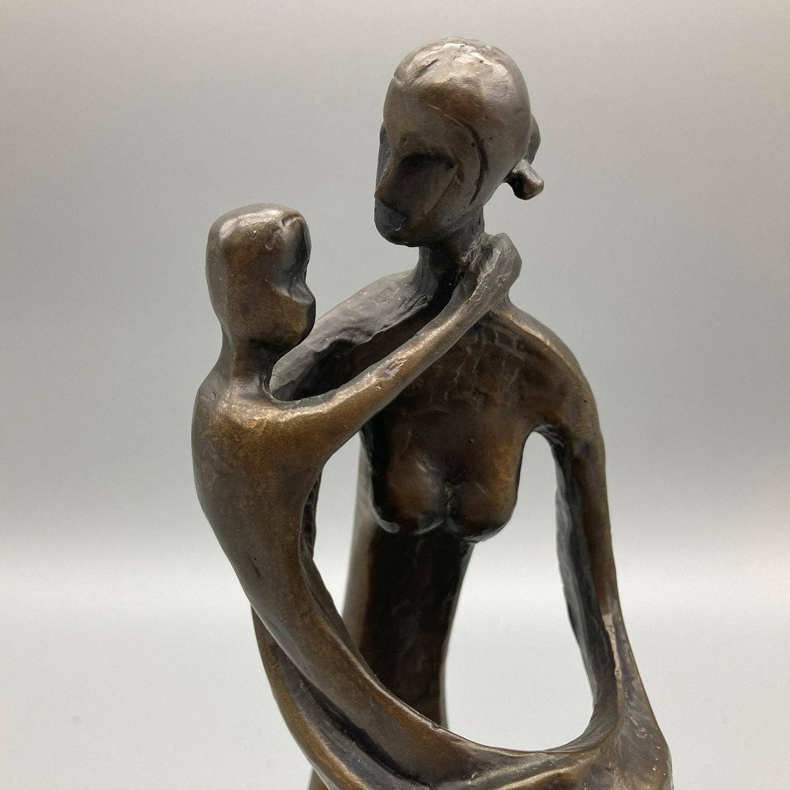 Bernard Kim 'Mother And Child' Modernist Bronze Sculpture By Bronzart USA photo furniture
