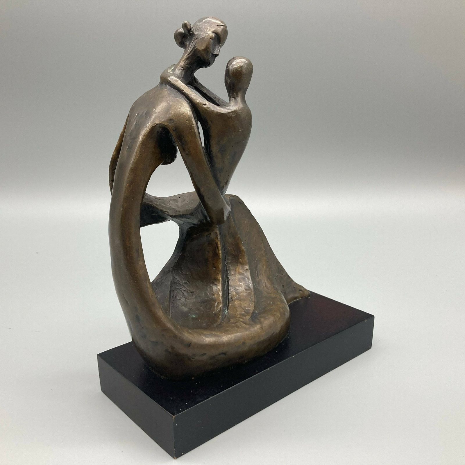 Bernard Kim 'Mother And Child' Modernist Bronze Sculpture By Bronzart USA photo for sale