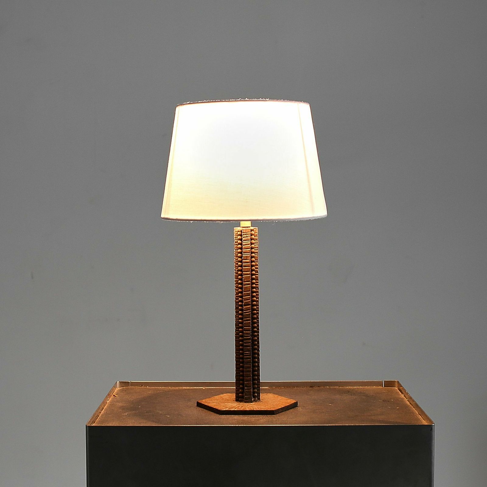 French Forged Iron Table Lamp, 1920s photo furniture