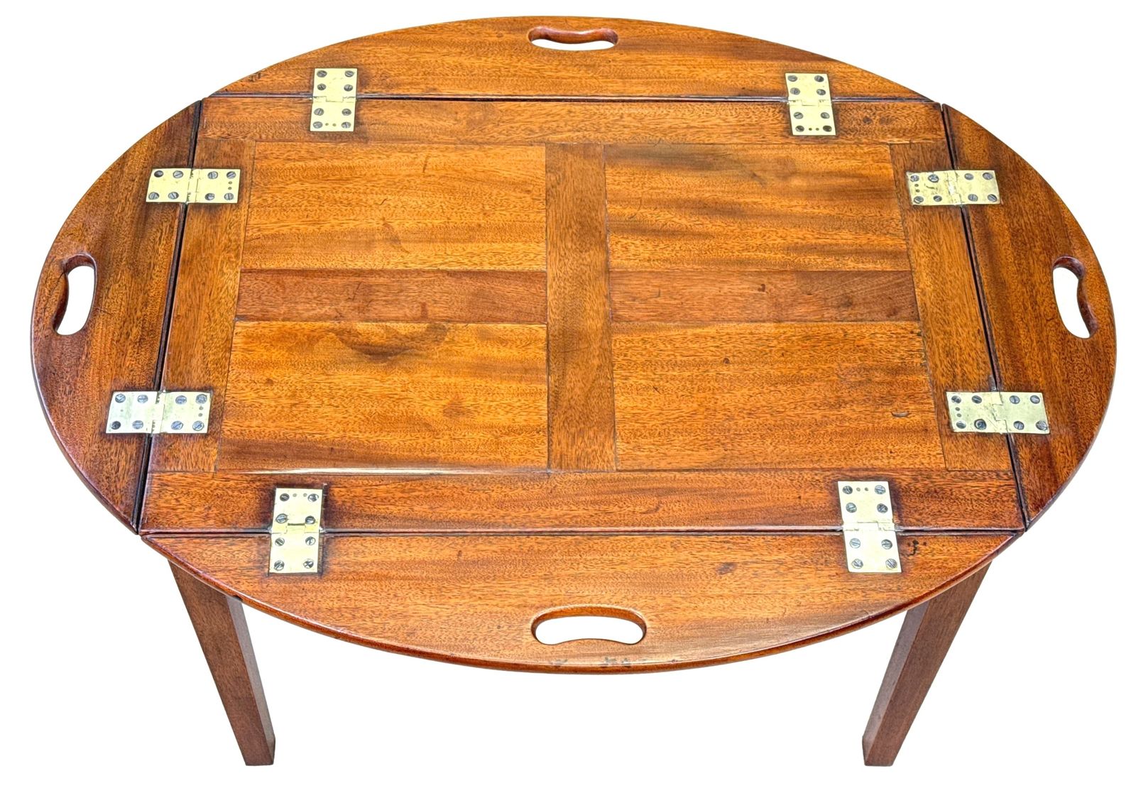 photo for sale Georgian Mahogany Oval Butlers Tray On Stand (England, Circa 1800)