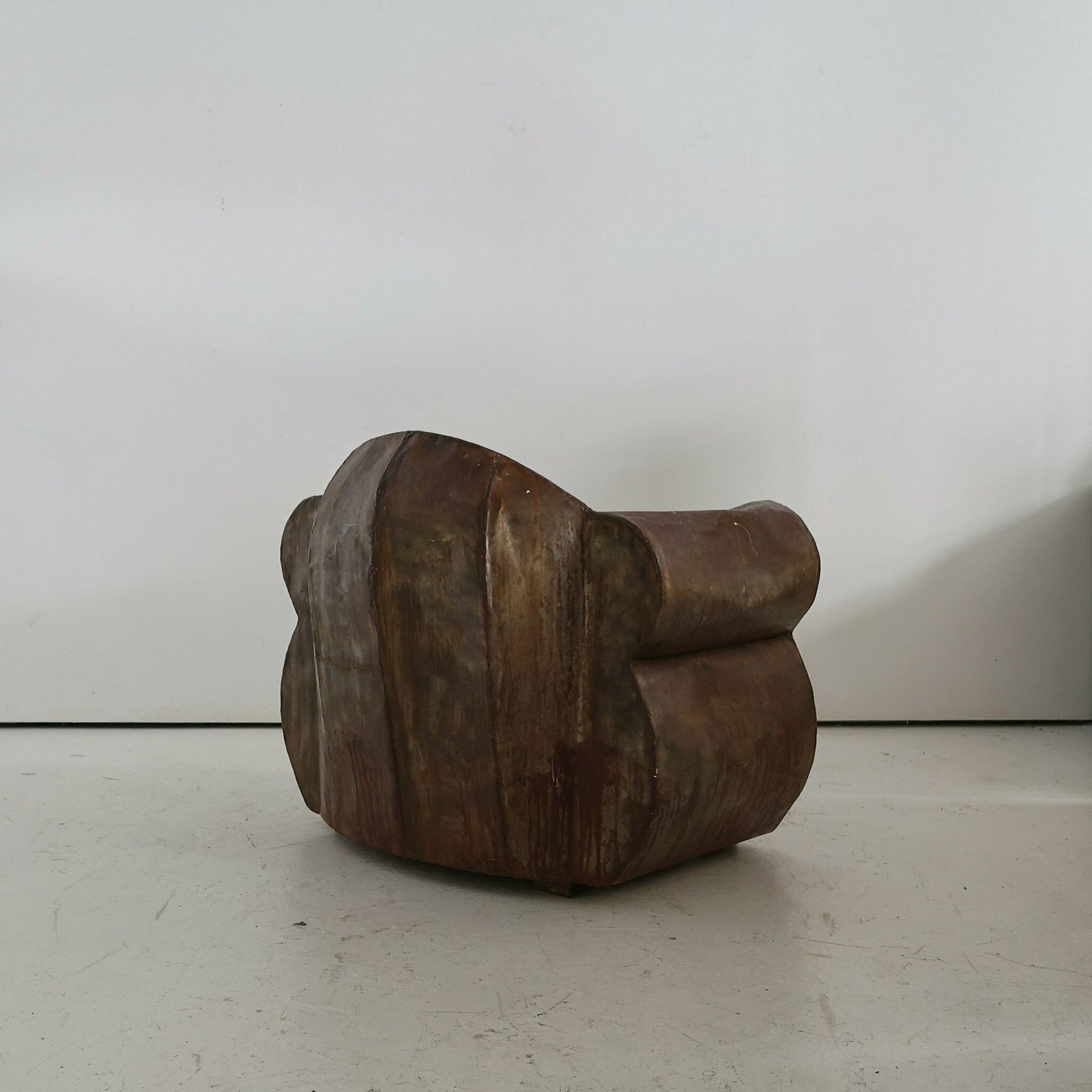 Sculptural 1970s Oversized Metal Club Chair photo vintage