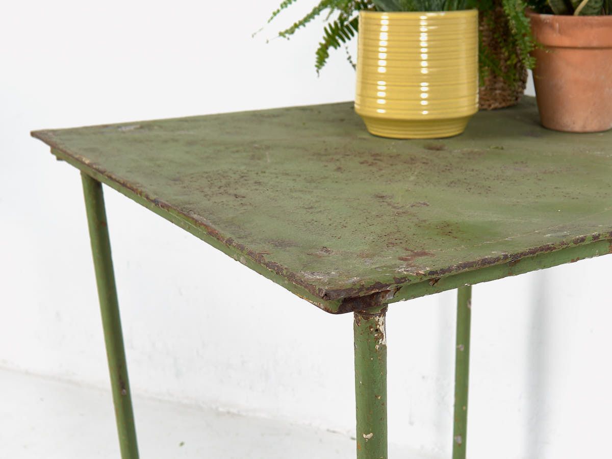 Green Vintage Garden Table (France, C.1950) photo for sale