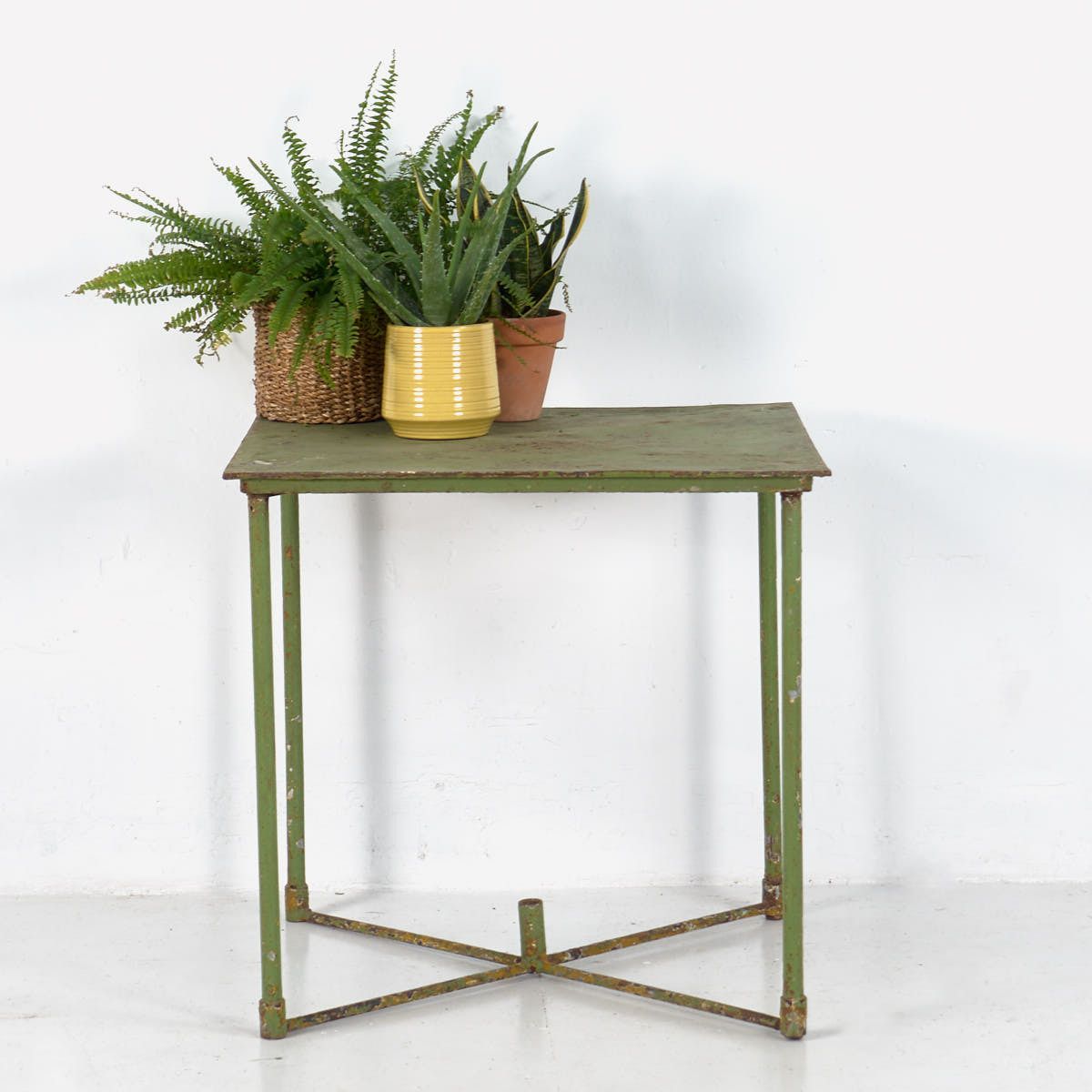 Green Vintage Garden Table (France, C.1950) photo Garden Furniture