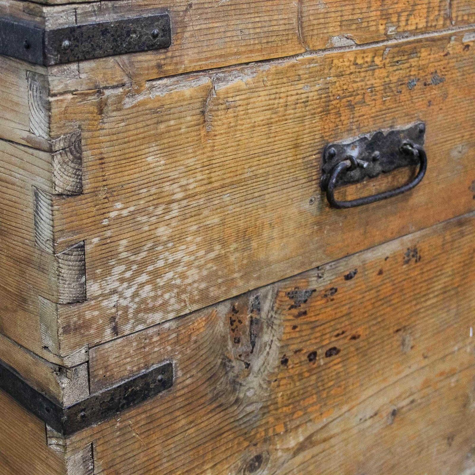 photo for sale Large Antique 19th Century Pine Domed Trunk | Antique Furniture | Antique Trunk | Antique Storage | Pine Trunks | Blanket Box (M 5795)