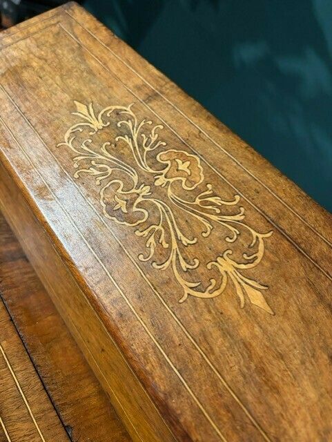 Furniture Victorian Inlaid Walnut Davenport Style Desk photo