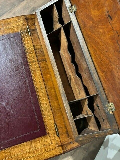 399.0 Victorian Inlaid Walnut Davenport Style Desk photo
