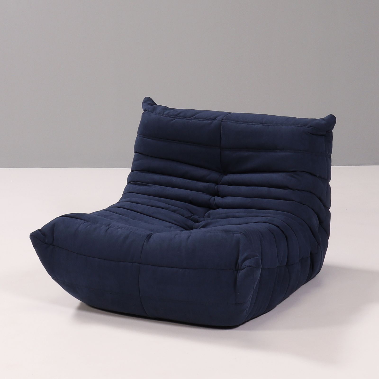 photo for sale Ligne Roset By Michel Ducaroy Togo Blue Armchair And Footstool, Set Of Two