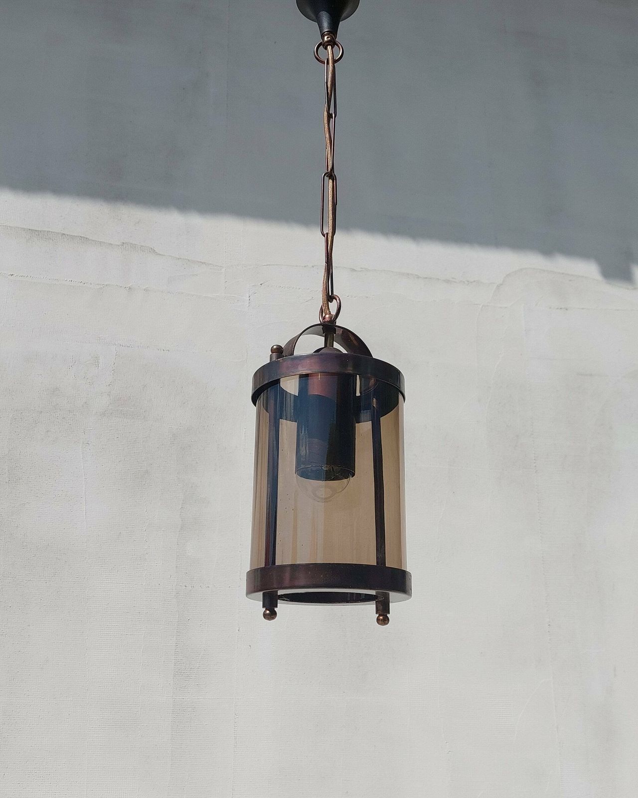 Vintage Chandelier/Elegant Vintage Chandelier/Mcm Chandelier/Mcm Pendant Lamp/Vintage Pendant Lamp/Mcm Pendant Lamp/Copper Smoked Glass/70's photo 252.0