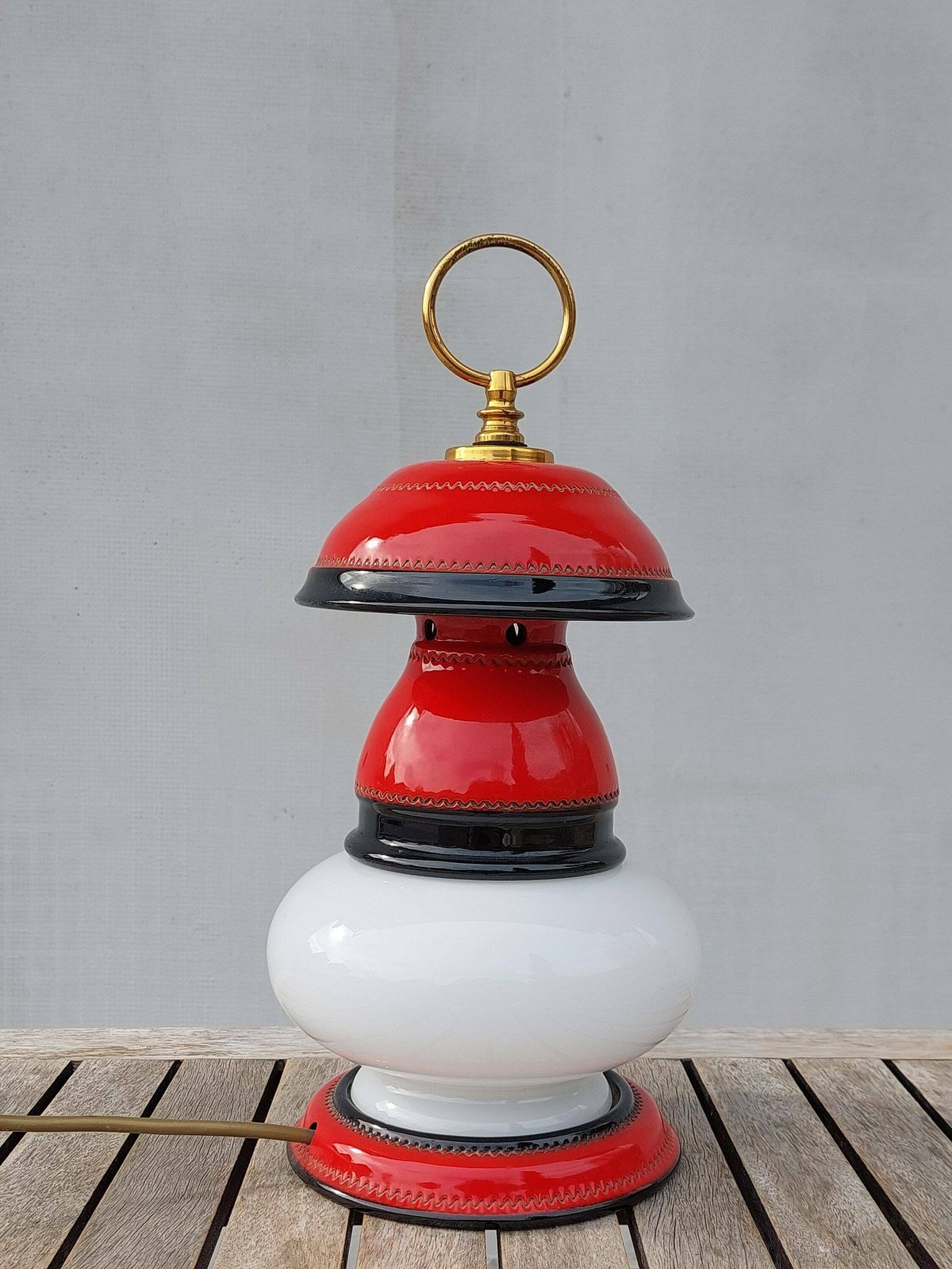 Retro Table Lamp / Space Age Table Lamp / Pop Art Table Lamp /Mid Century Table Lamp / Retro Glass Table Lamp / Ex Yogoslavia / 70's photo 152.0