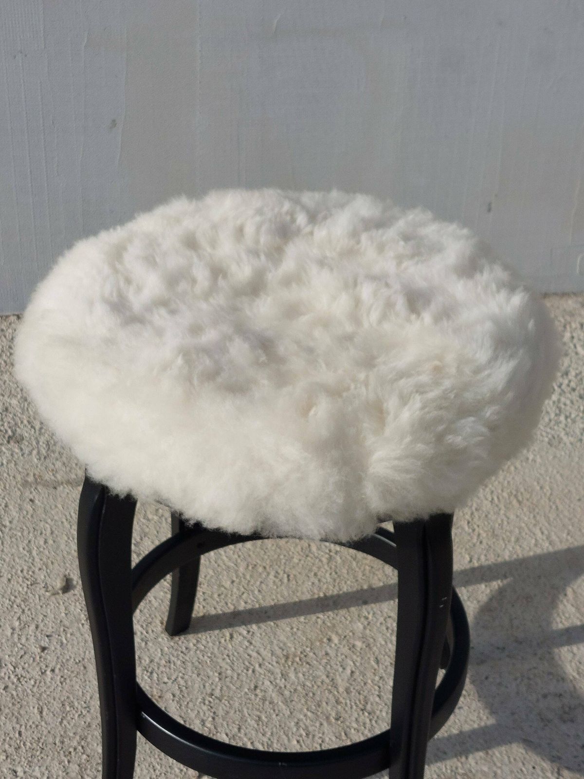 photo for sale Thonet Style Stool /Thonet Style Sheepskin Chair /Mcm Stool Sheepskin Stool/ Unique Stool,Chair / Sheepskin Stool/Mcm Home/Mcm Interior/80's