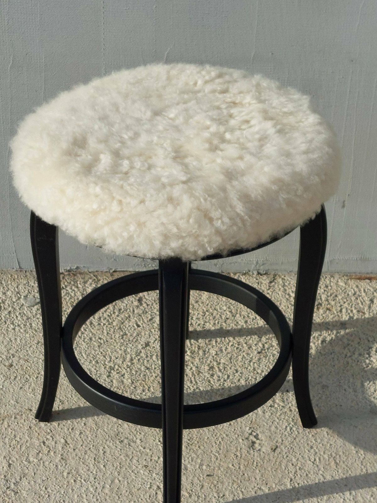 photo furniture Thonet Style Stool /Thonet Style Sheepskin Chair /Mcm Stool Sheepskin Stool/ Unique Stool,Chair / Sheepskin Stool/Mcm Home/Mcm Interior/80's